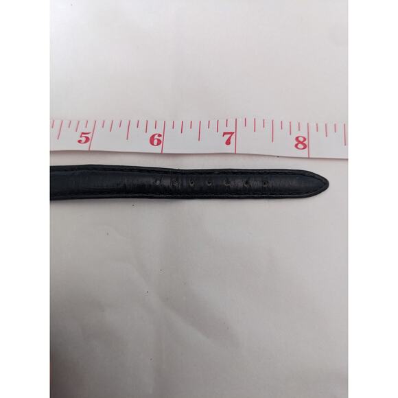 Express LA Women's Moon Phase Date Silver Tone Black Leather Strap Watch - Picture 5 of 8